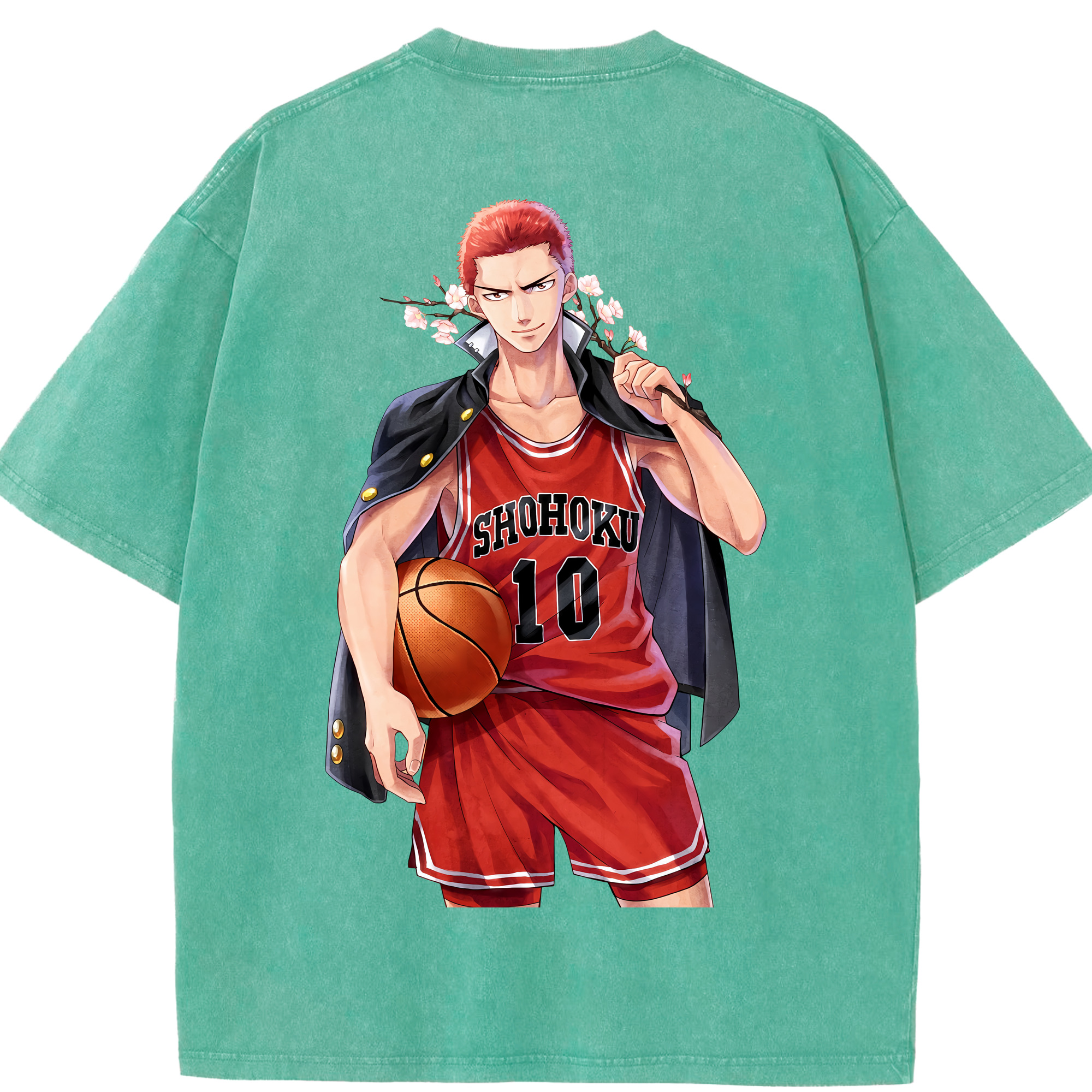 （画像用） SLAM DUNK／スラムダンク 綿100% ヴィンテージ風 半袖Tシャツ（背面プリント）